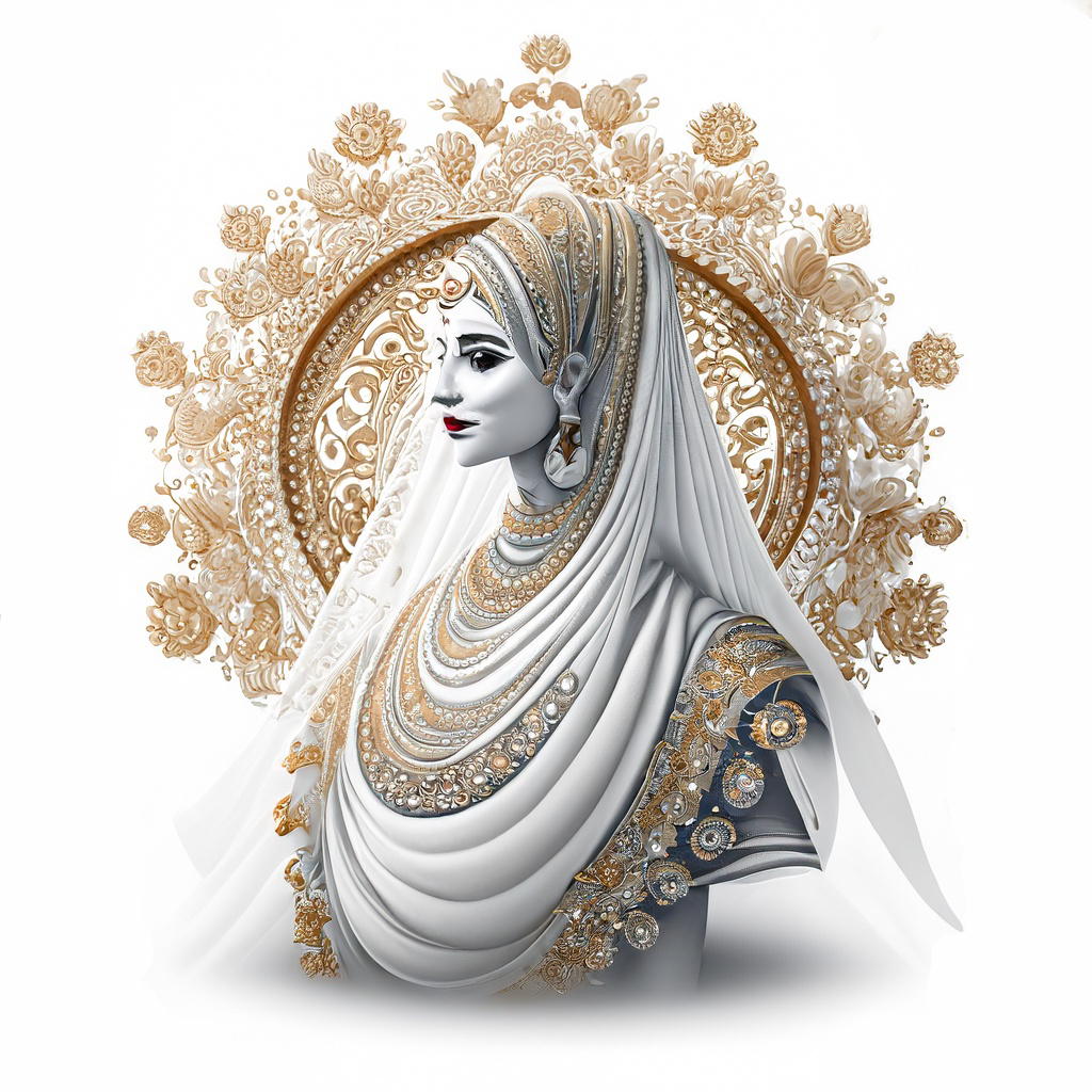 Firefly an abstract indian bridal with white background 24697